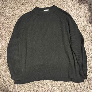 Ava & Viv Black Ribbed Crewneck Oversized Sweater Cozy Knit Pullover‎ XXL